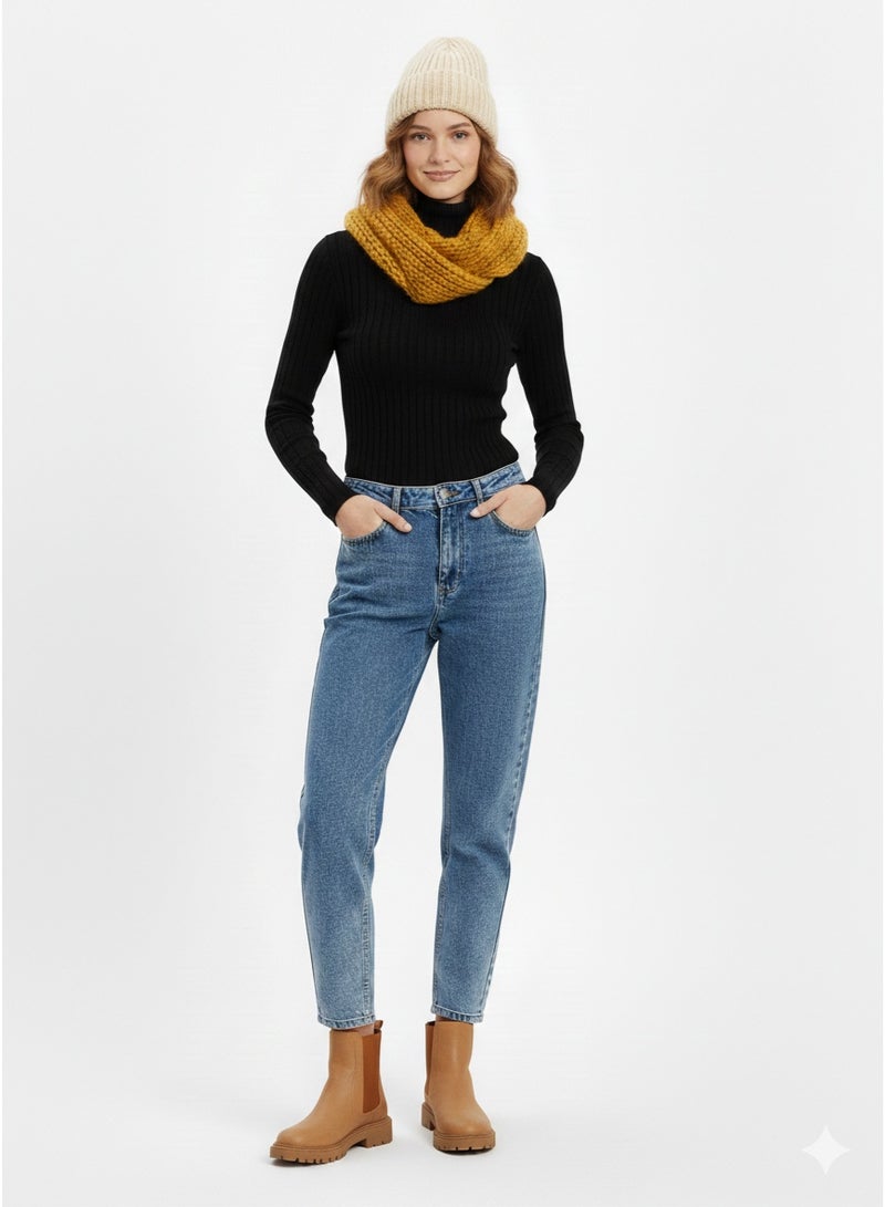 Women denim jeans blue boyfriend pants size small - Image 1